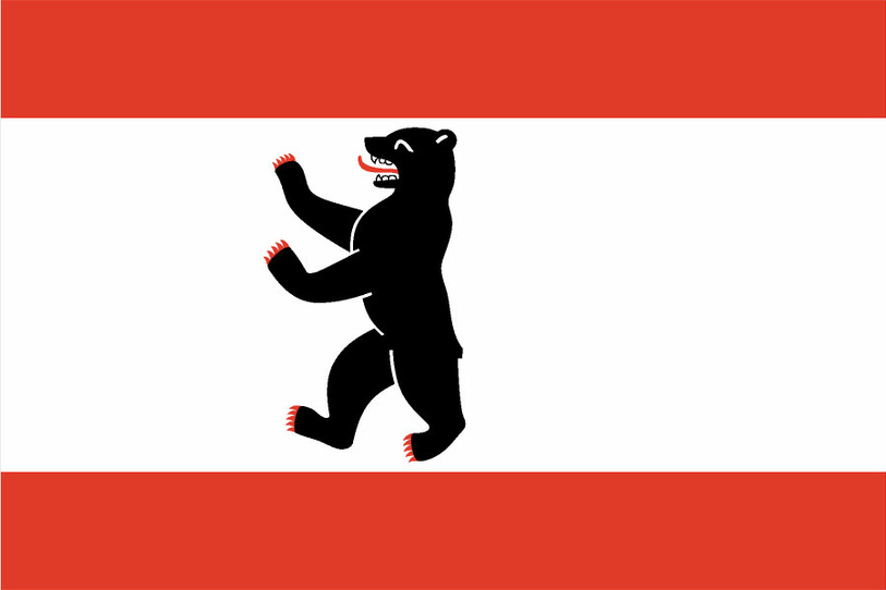 Landesflagge von Berlin mit Wappen